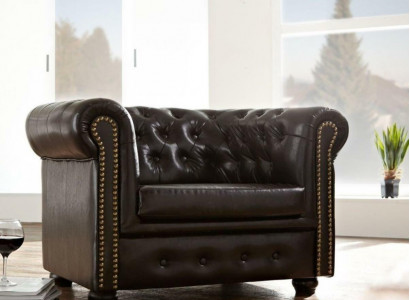 Chesterfield Sessel Fernseh Couch 1 Sitzer Sofa Leder Stoff Couchen Polster